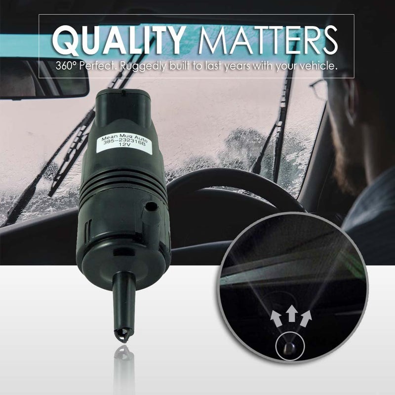 Mean Mug Auto مضخة غسيل الزجاج الأمامي Mean Mug Auto 385-232316B (خلفية) مع حلقة مطاطية - متوافقة مع شيفروليه (شيفي)، بويك، جي إم سي، كاديلاك، بونتياك - تحل محل رقم OEM #: 89001126، 22127573، 22087136، 22054177 - Image 4